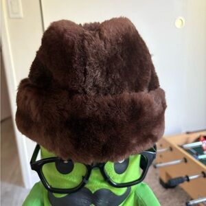 Vintage Eddie Bauer Brown Faux Fur Cossack Hat, Excellent condition, size medium